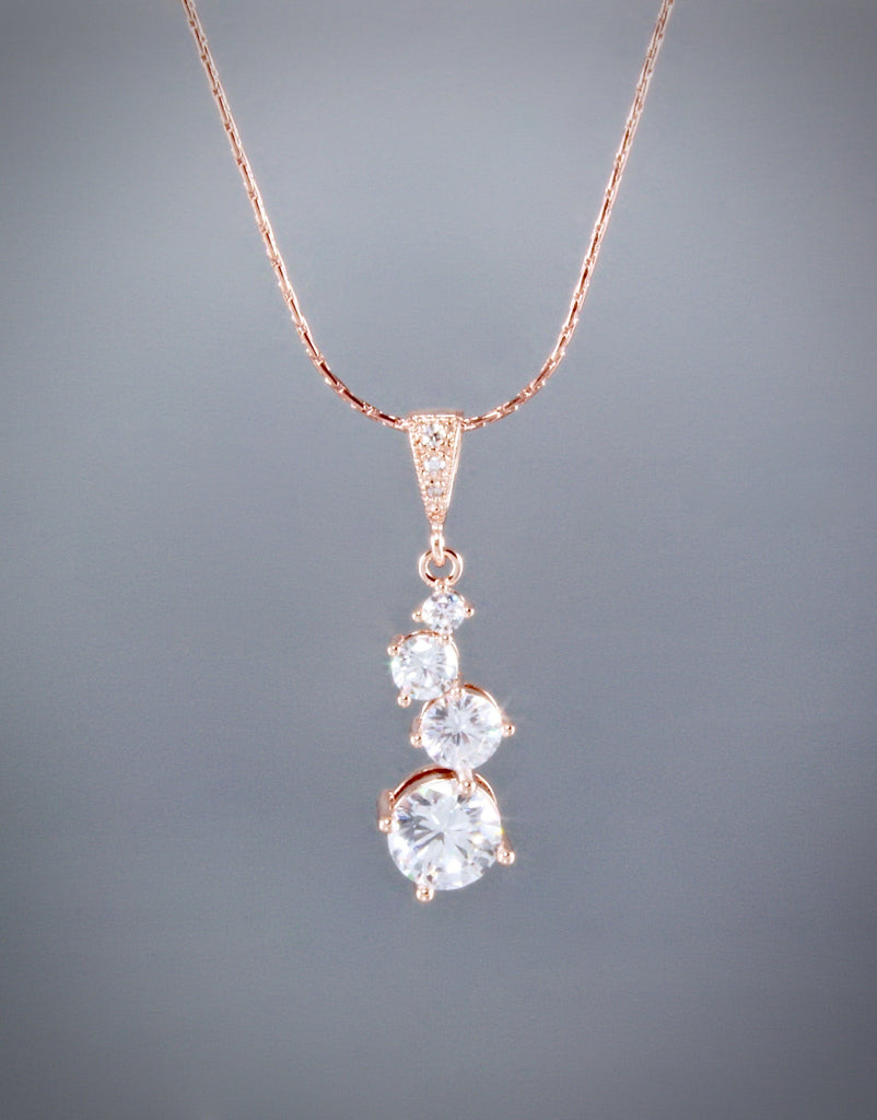 Wedding Jewelry - Bridal Necklace and Earrings Set - Available in Rose Gold and Silver