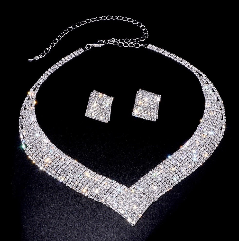 "Melinda" - Silver Cubic Zirconia Bridal Jewelry Set