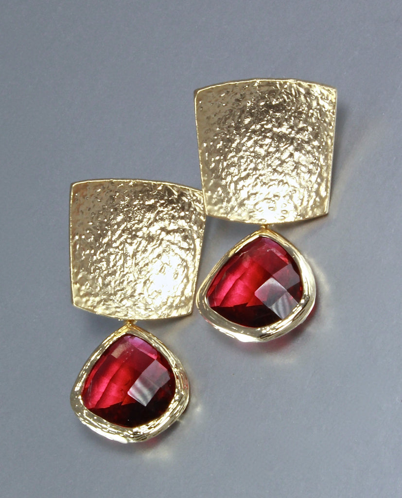 "Passion" - Red Cubic Zirconia Earrings 