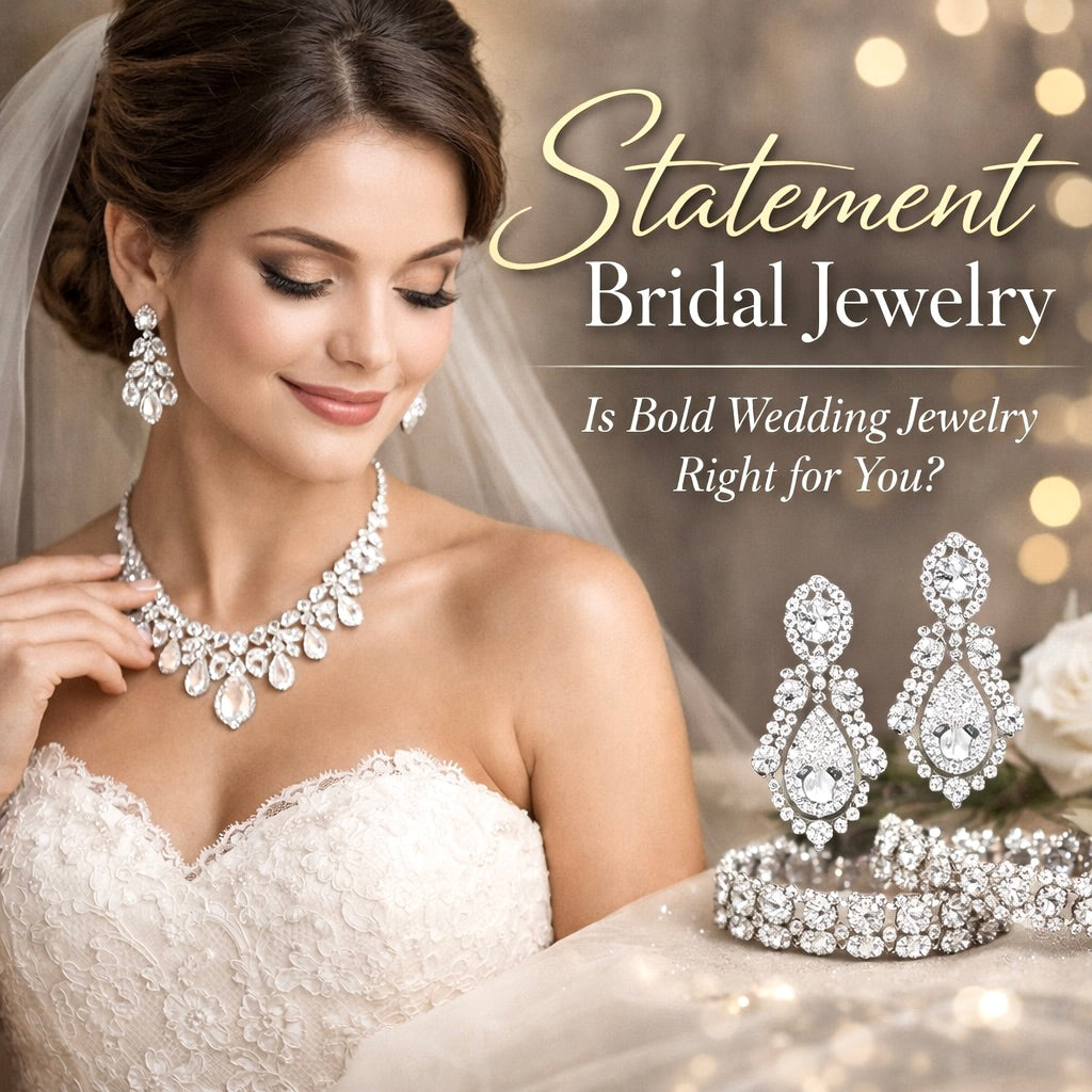 Statement Bridal Jewelry: How to Decide If Bold Wedding Jewelry Is Rig | ADORA by Simona Statement Bridal Jewelry: How to Decide If Bold Wedding Jewelry Is Rig | ADORA by Simona