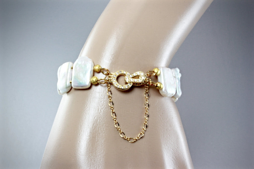"Arianna" - Cultured Pearl Bridal Bracelet/Earrings/Set