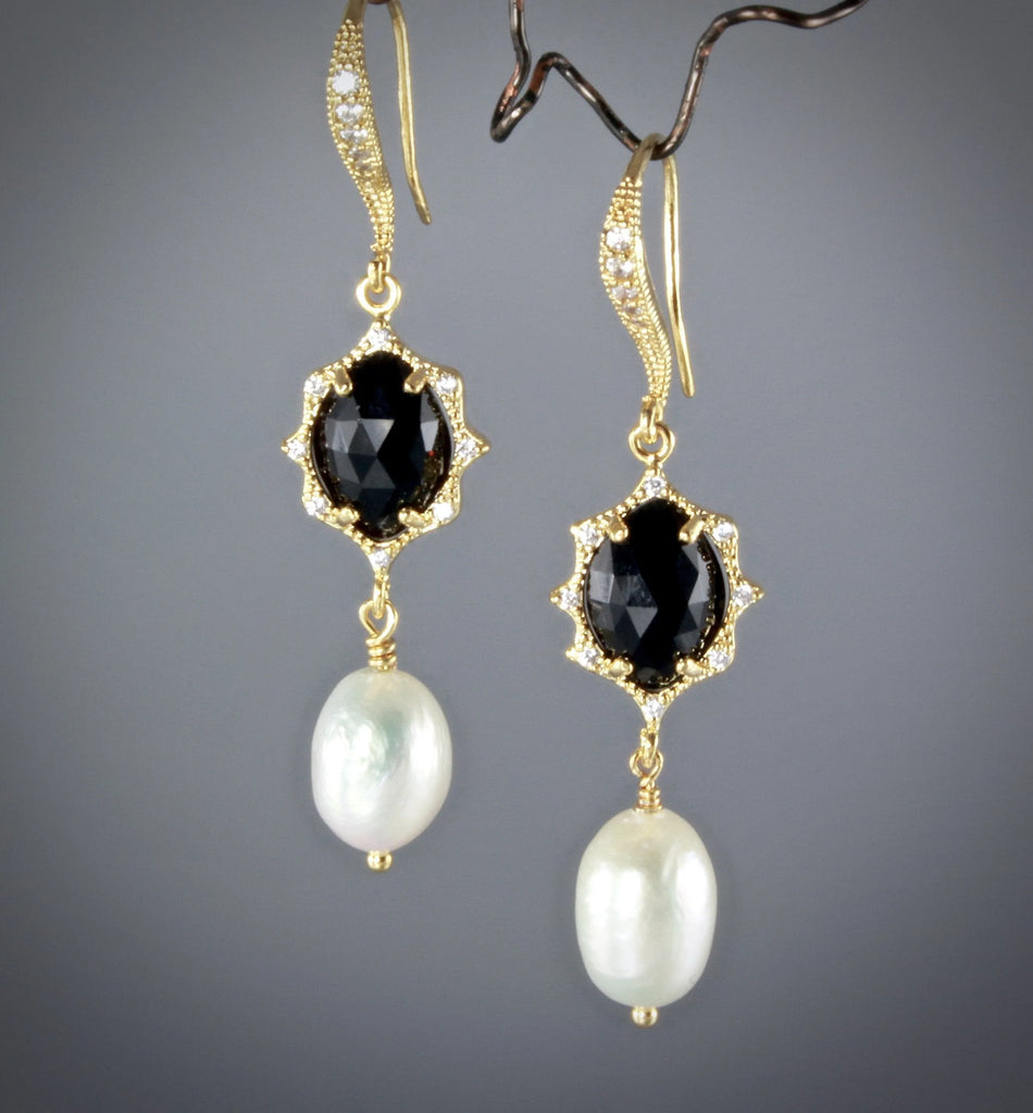 "Robyn" - Colorful Pearl and Crystal Bridesmaids Earrings