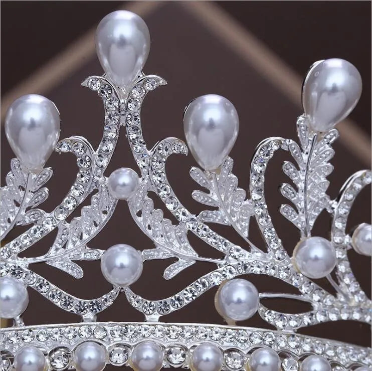 Wedding Hair Accessories - Pearl and Cubic Zirconia Bridal Tiara