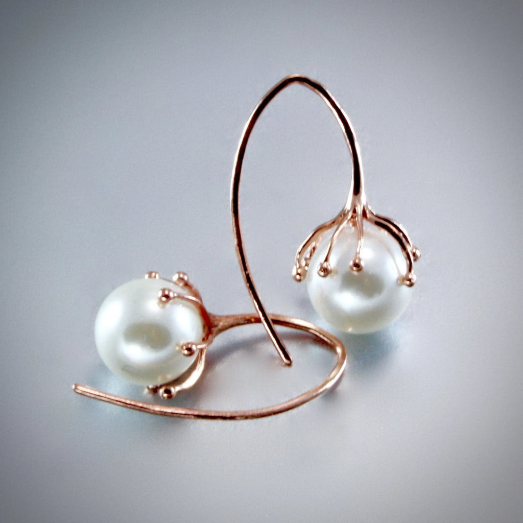 "Selena" - Pearl Bridal Earrings - Available in Rose Gold, Silver and Yellow Gold 
