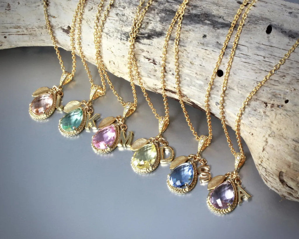 "Sophia" - Personalized Pastel Bridesmaids Necklaces 