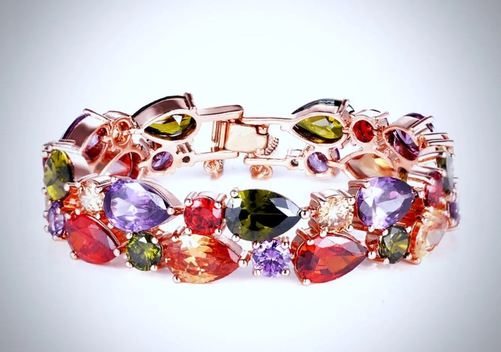 Wedding Jewelry - Multicolor Cubic Zirconia Necklace/Bracelet/Earrings/Set