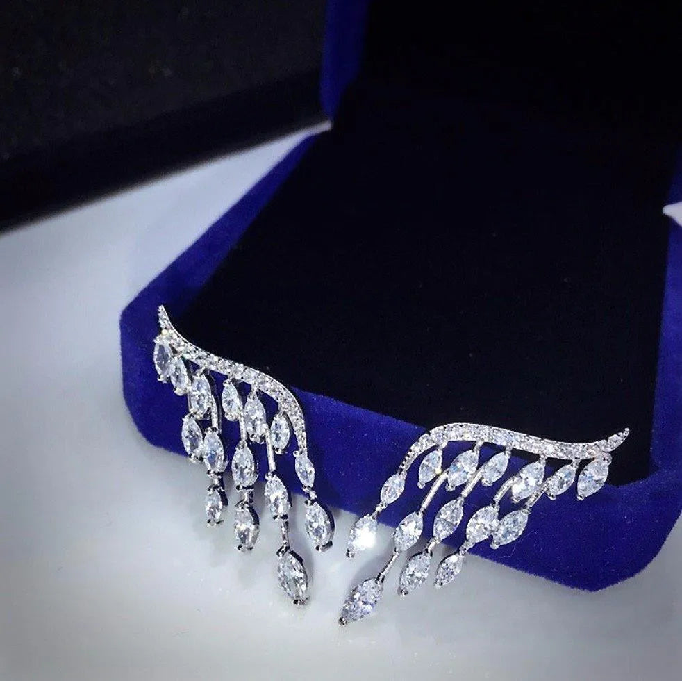 Wedding Jewelry - Cubic Zirconia Bridal Earrings - Available in Silver, Rose Gold and Yellow Gold