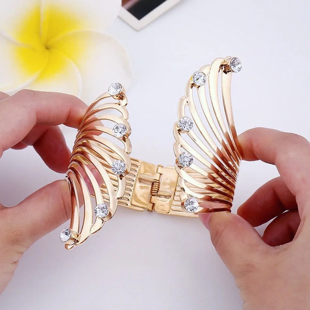 Bridal Jewelry - Cubic Zirconia Gold Cuff Bracelet