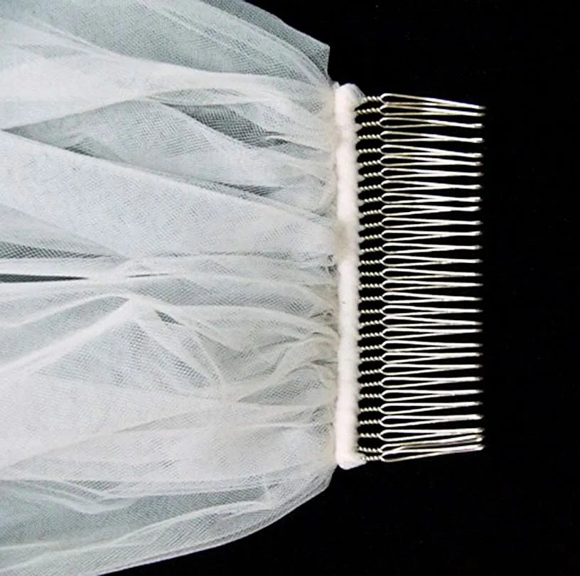 Wedding Veils - Raw- Edge 2-Tier Fingertip Bridal Veil - Available in White, Off-White and Ivory