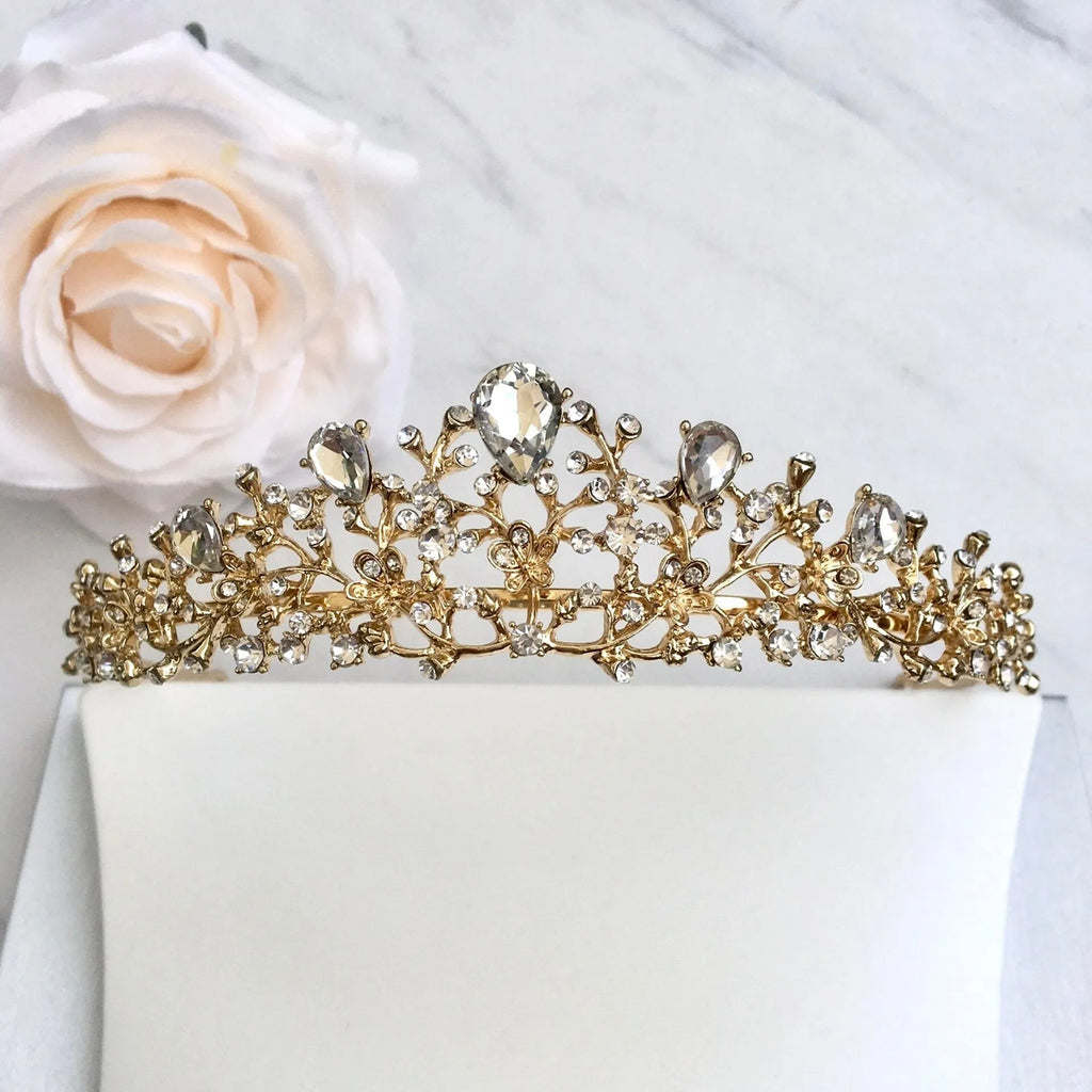 Wedding Jewelry and Accessories - Bridal 3-Piece Jewelry Set With Tiara - Available in Gold and Silver