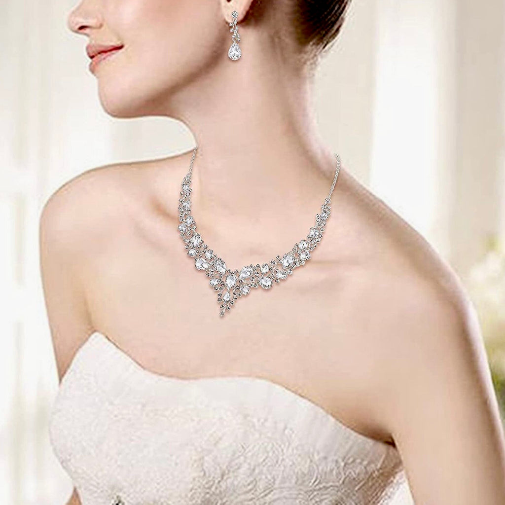 "Pamela" - Bridal 3-Piece Jewelry Set With Tiara - Available in Gold and Silver