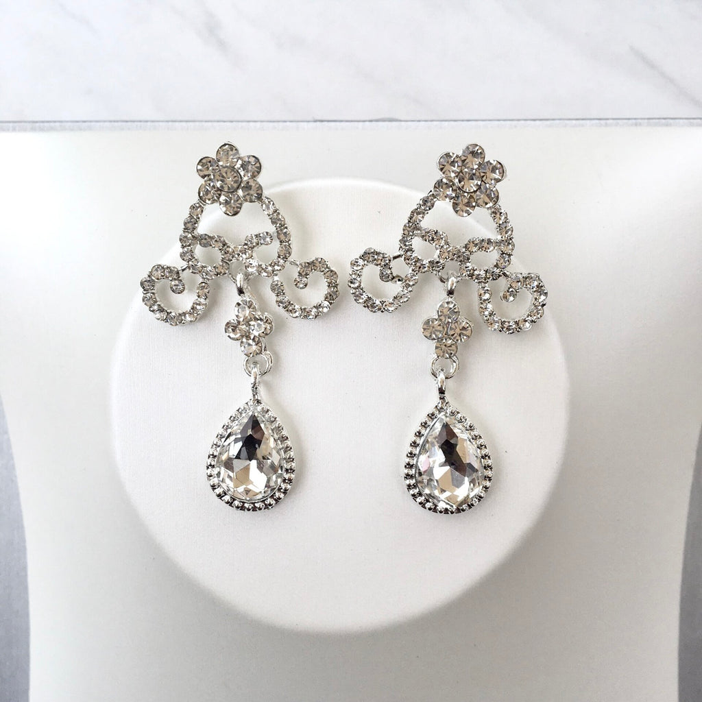 Wedding Jewelry and Accessories - Silver Cubic Zirconia 3-Piece Bridal Jewelry Set With Tiara