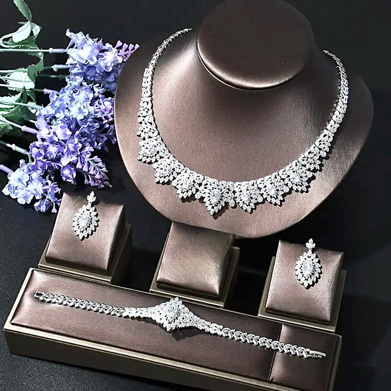 Wedding Jewelry - 3-Piece Luxury Cubic Zirconia Bridal Jewelry Set