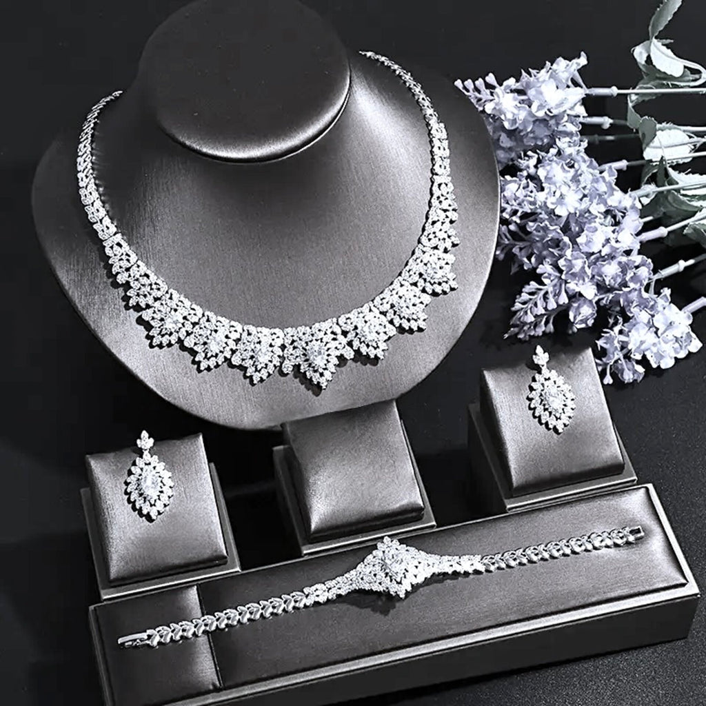 Wedding Jewelry - 3-Piece Luxury Cubic Zirconia Bridal Jewelry Set