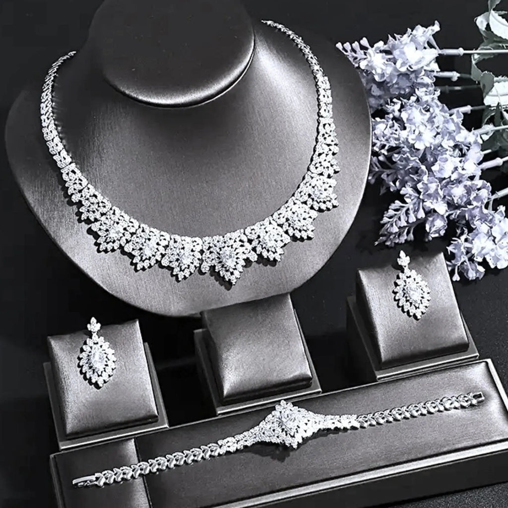 Wedding Jewelry - 3-Piece Luxury Cubic Zirconia Bridal Jewelry Set