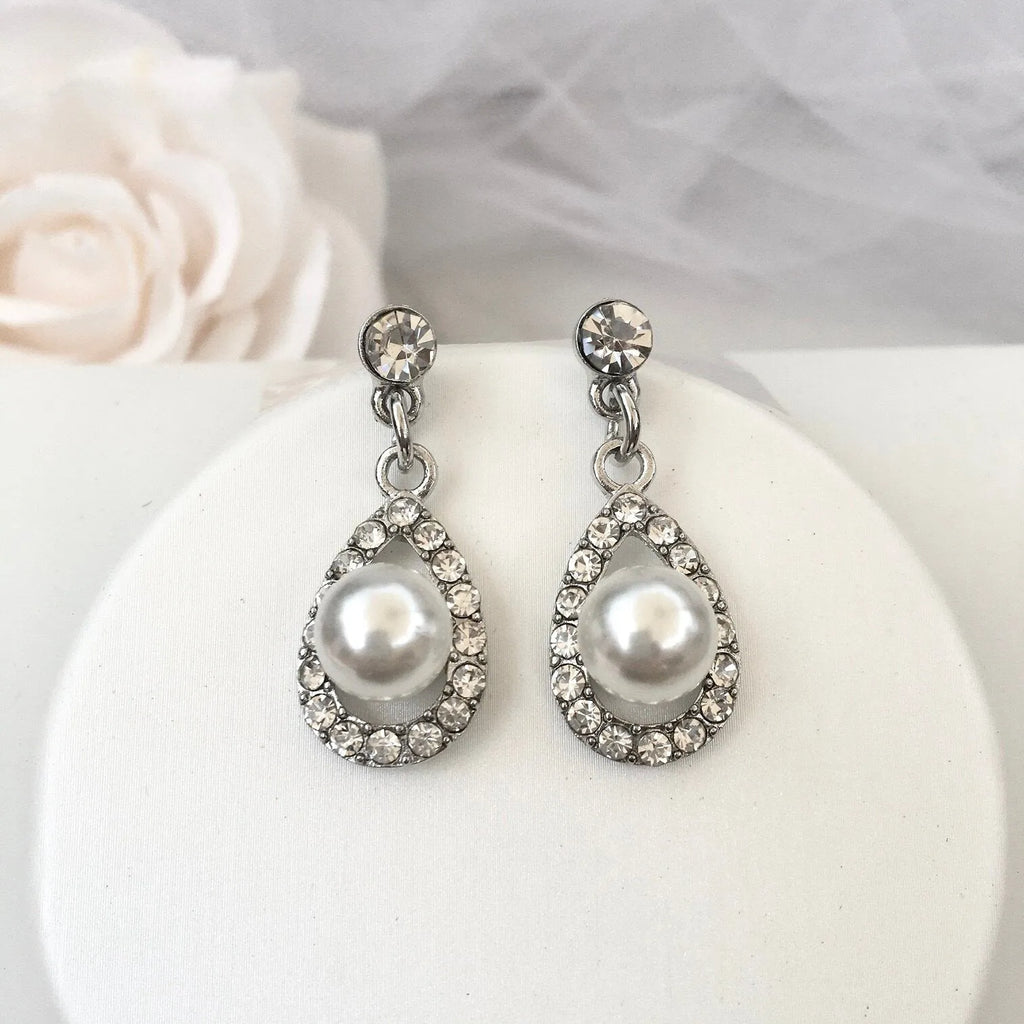 Wedding Jewelry and Accessories - Pearl 3-Piece Bridal Jewelry Set With Tiara