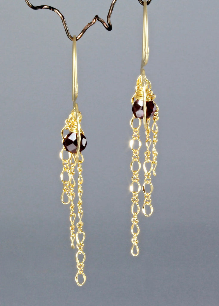 Wedding Jewelry - Garnet Bridal Earrings