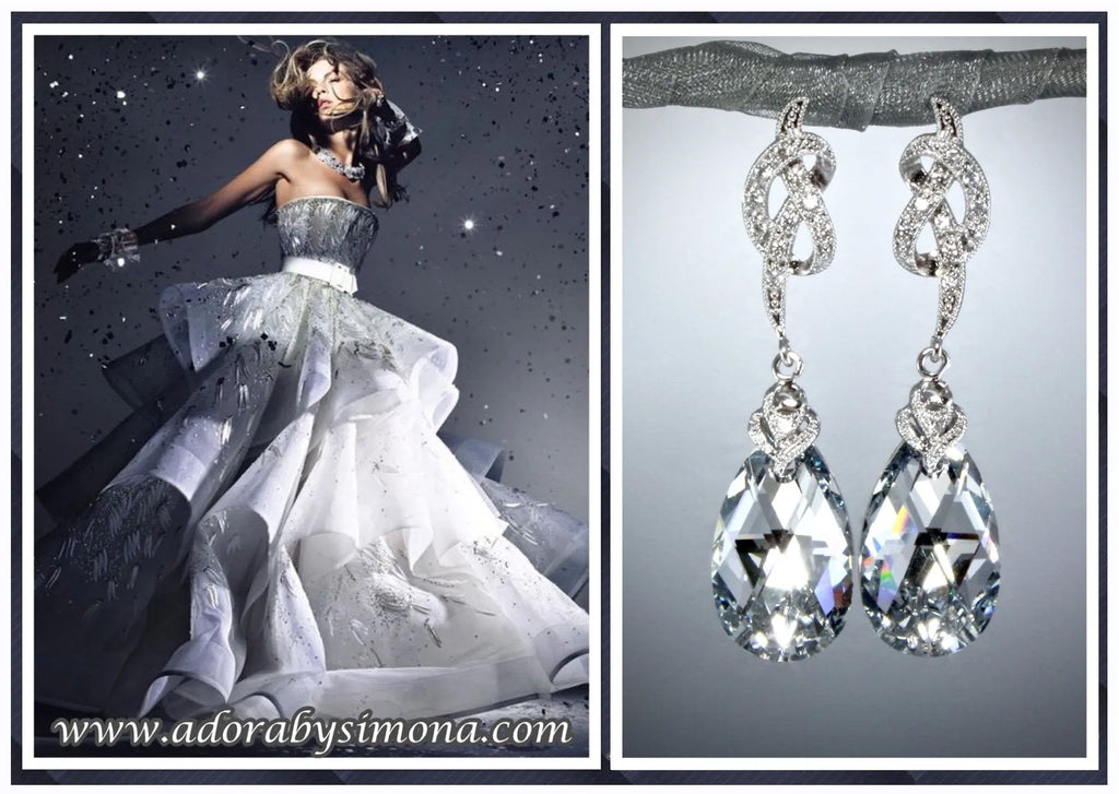Wedding Jewelry - Swarovski Crystal Bridal Earrings
