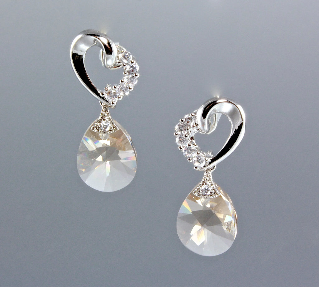 "Princess" - Swarovski Crystal Heart Earrings