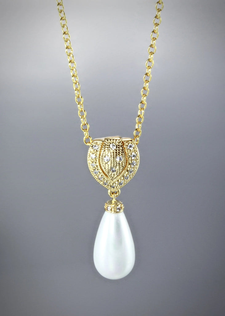 Pearl Wedding Jewelry - Pearl Bridal Necklace - Available in Gold and Silver