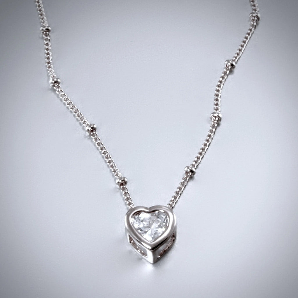 "Amelia" - Bridal Heart Necklace - Available in Rose Gold, Silver and Yellow Gold