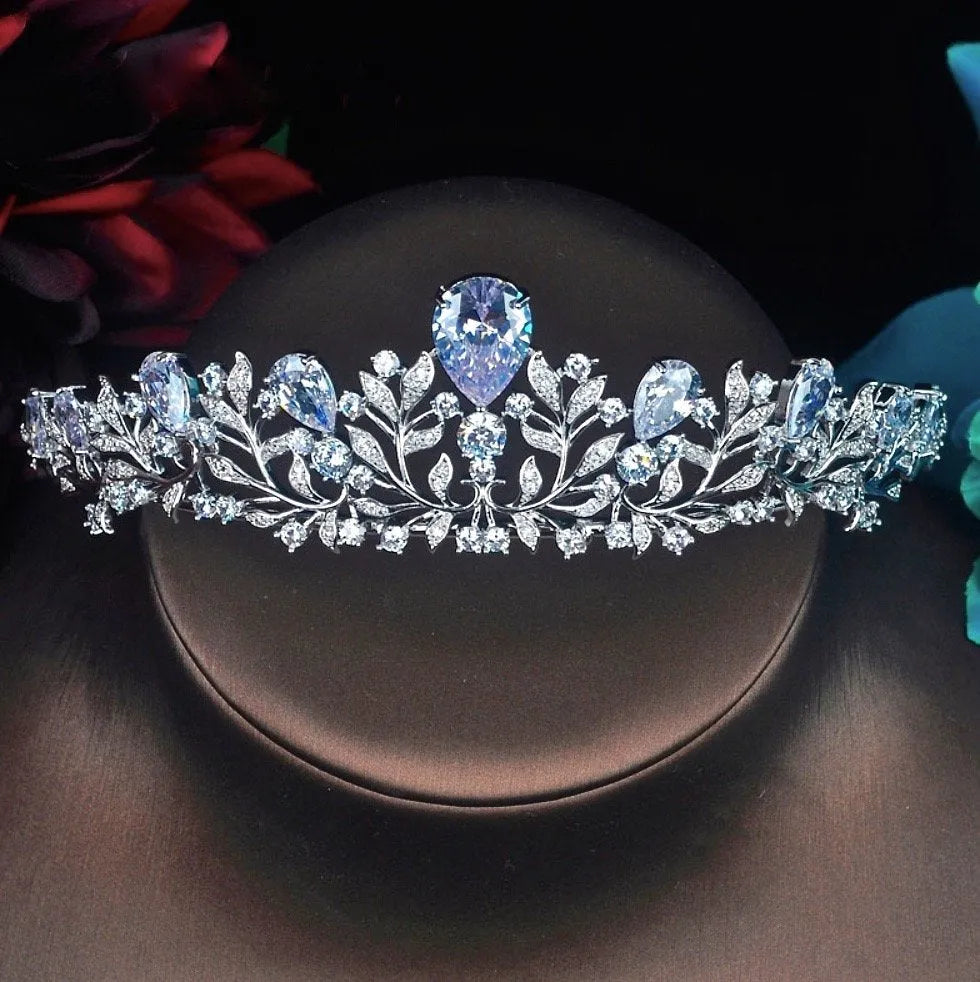 Wedding Hair Accessories - Bridal Cubic Zirconia Tiara - Available in Silver, Rose Gold and Yellow Gold