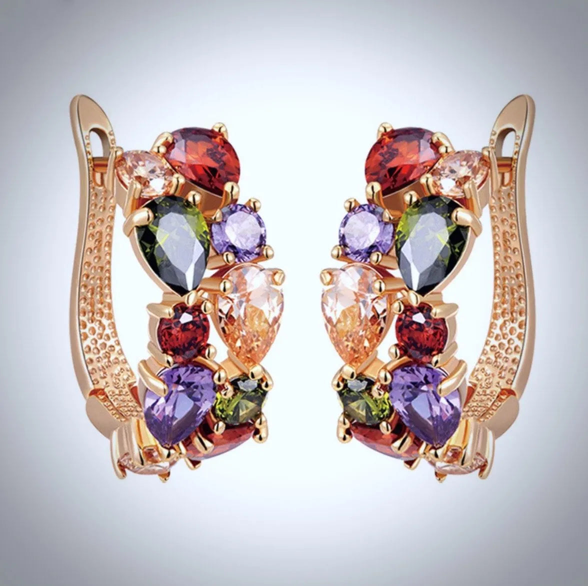 Zara Multicolor CZ Jewelry Set – Wedding Necklace, Bracelet