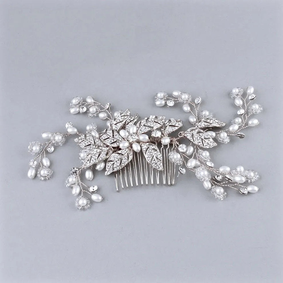 Wedding Hair Accessories - Pearl and Crystal Bridal Hair Comb - More Colors