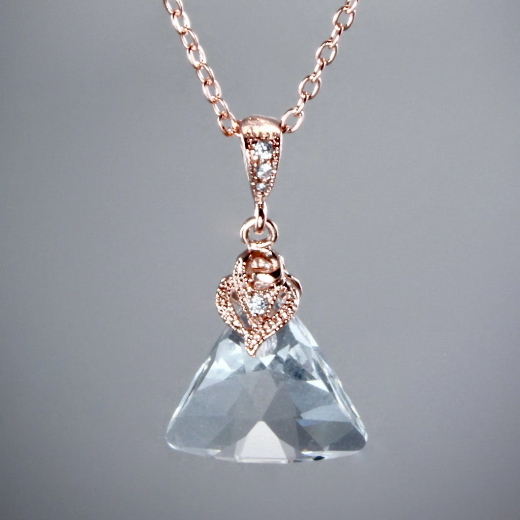 "Leah" - Swarovski Crystal and 14K Rose Gold-Filled Necklace