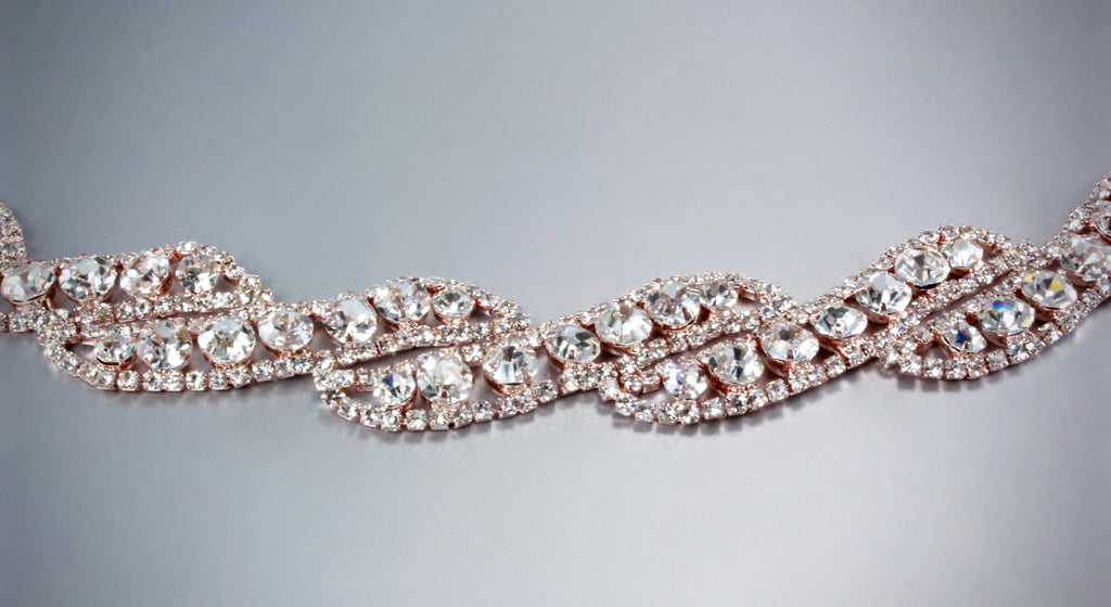Wedding Accessories - Rhinestone Bridal Belt/Sash - Available in Rose Gold and Silver 