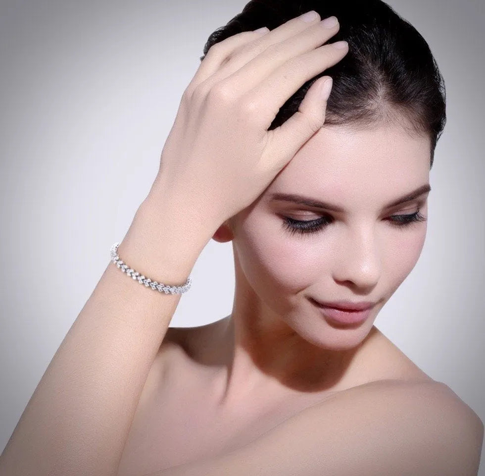 Wedding Jewelry - Cubic Zirconia Bracelets - Available in Silver, Yellow Gold and Rose Gold