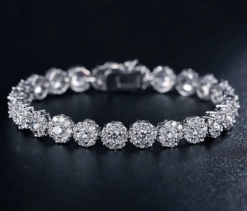 Wedding Jewelry - Cubic Zirconia Bridal Bracelet - Available in Rose Gold and Silver