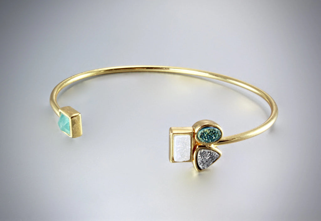 "Nova" - Druzy Gold Cuff Bracelet