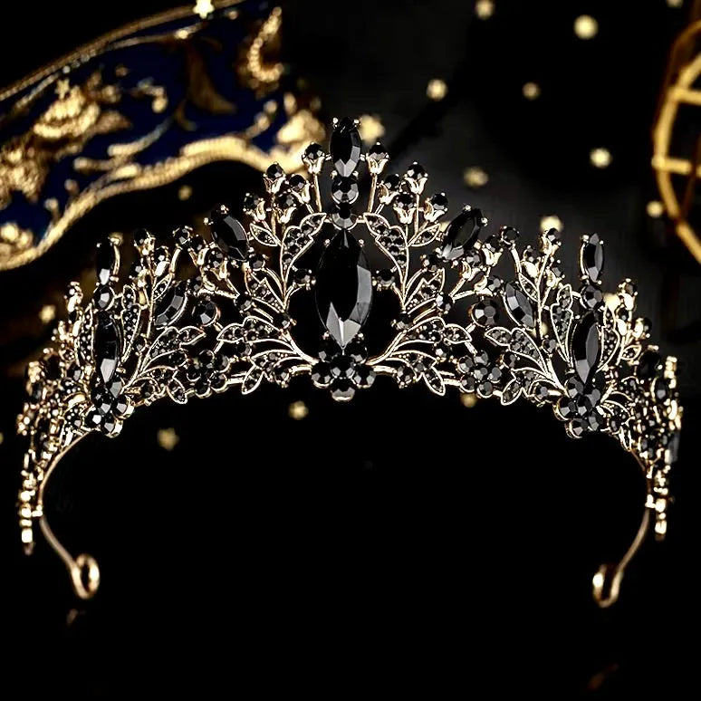 Wedding Hair Accessories - Victorian Gothic Black Bridal Tiara