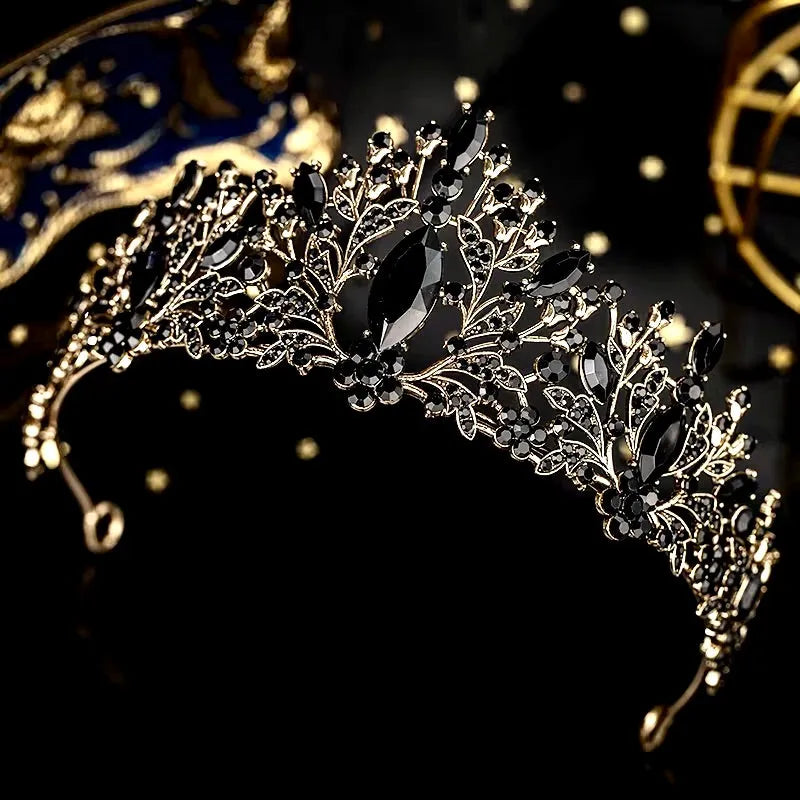 Wedding Hair Accessories - Victorian Gothic Black Bridal Tiara