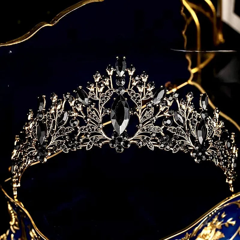 Wedding Hair Accessories - Victorian Gothic Black Bridal Tiara