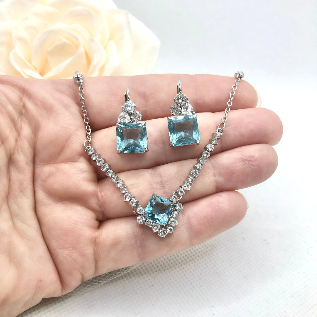 Wedding Jewelry - Aqua Blue Bridal Jewelry Set