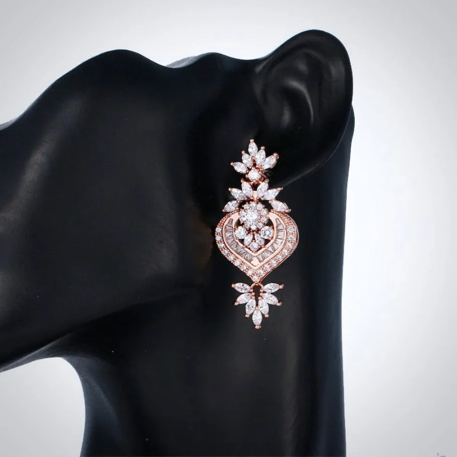 Wedding Jewelry - Cubic Zirconia Bridal 3-Piece Jewelry Set - Available in Silver, Rose Gold and Yellow Gold