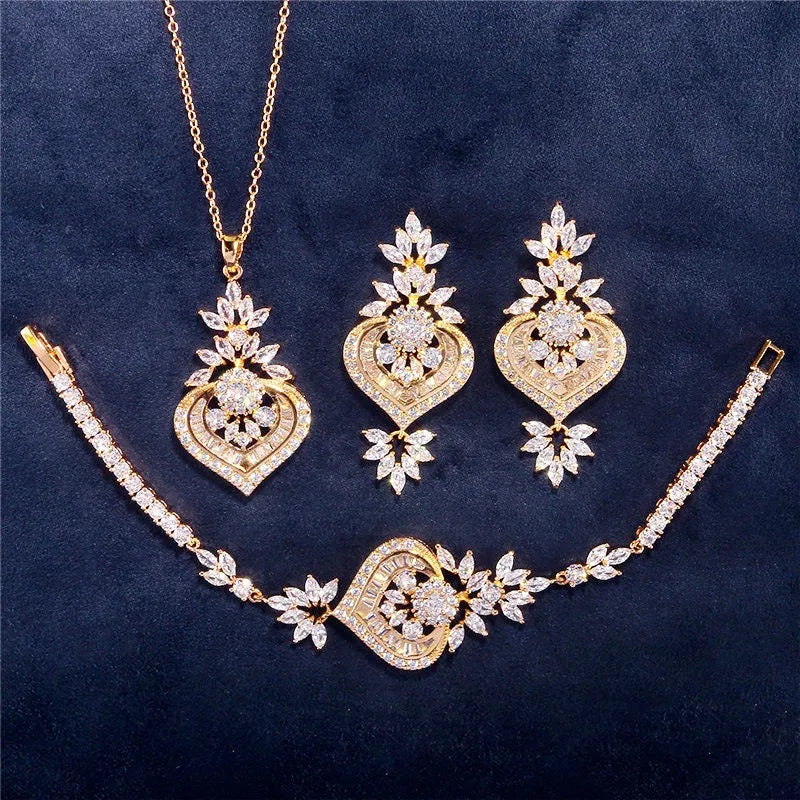 Wedding Jewelry - Cubic Zirconia Bridal Necklace - Available in Silver, Rose Gold and Yellow Gold