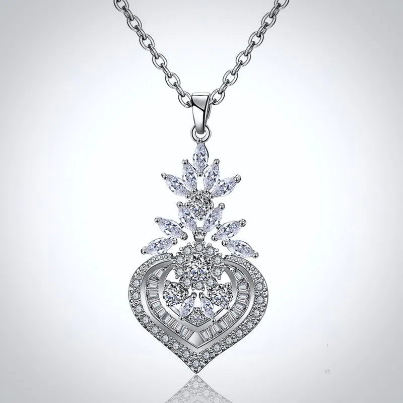 Wedding Jewelry - Cubic Zirconia Bridal Necklace - Available in Silver, Rose Gold and Yellow Gold