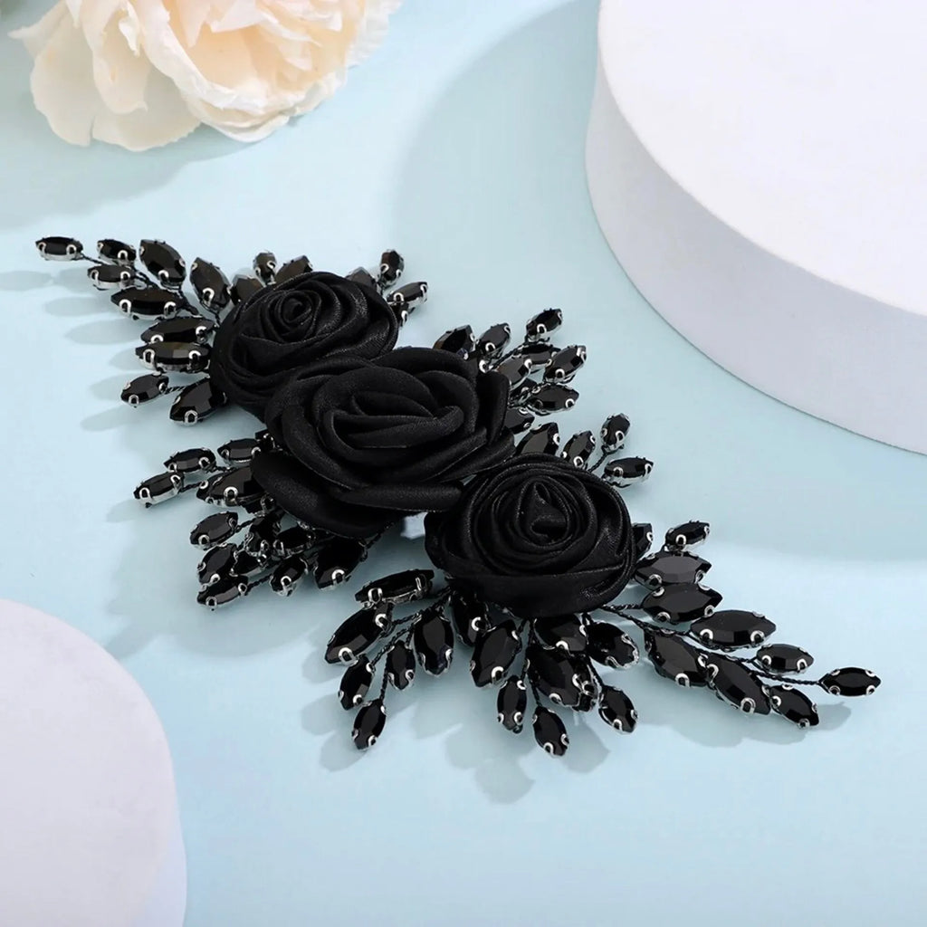 Wedding Hair Accessories - Black Crystal Bridal Hair Accessory