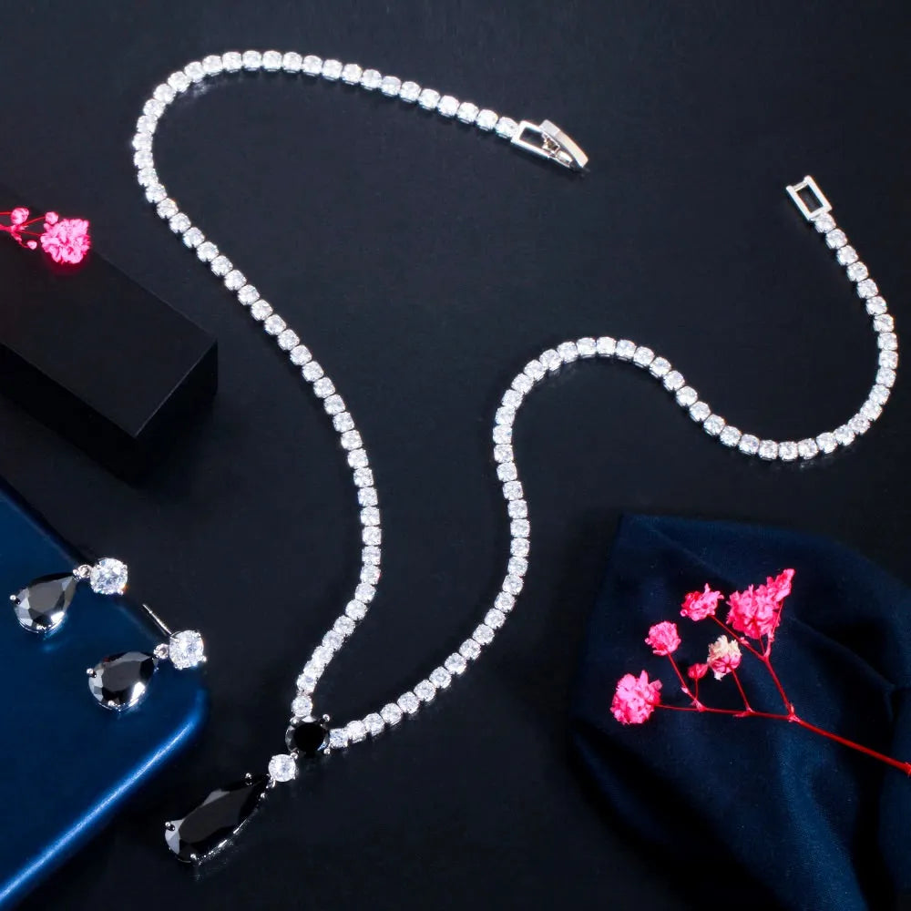 Wedding Jewelry - Silver Cubic Zirconia Bridal Jewelry Set - More Colors