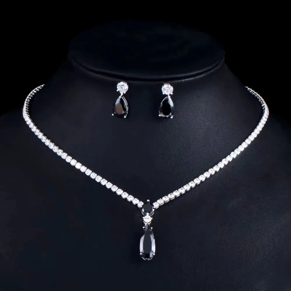 Wedding Jewelry - Silver Cubic Zirconia Bridal Jewelry Set - More Colors