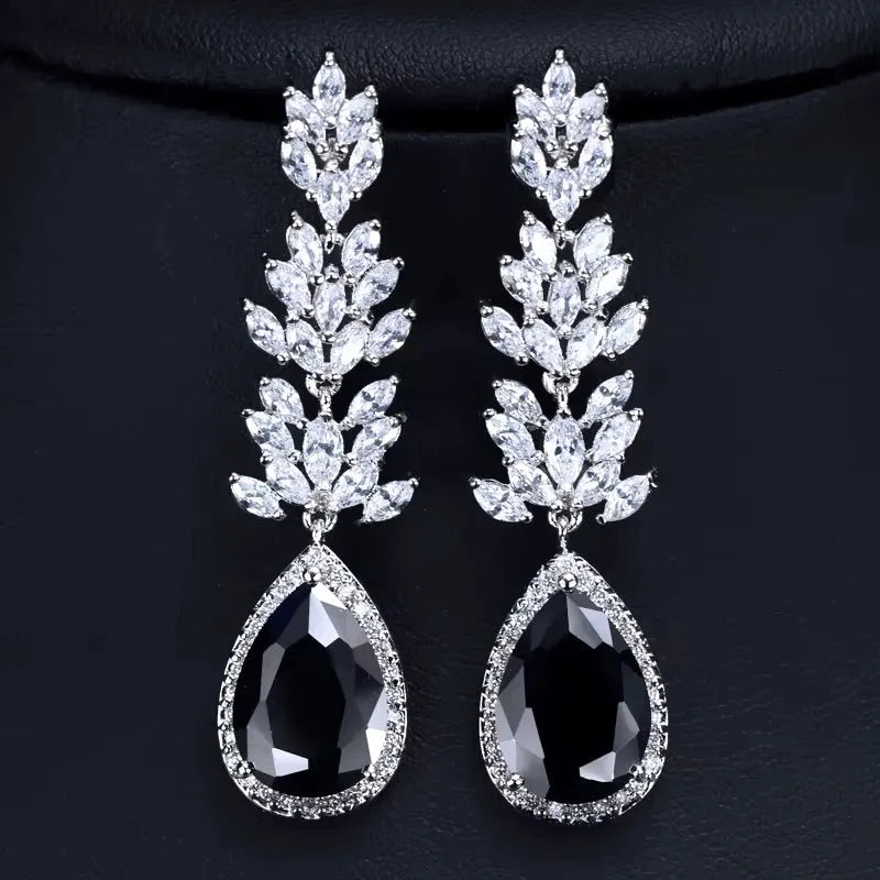 Wedding Jewelry | Cubic Zirconia Bridal Earrings - Choose your Color
