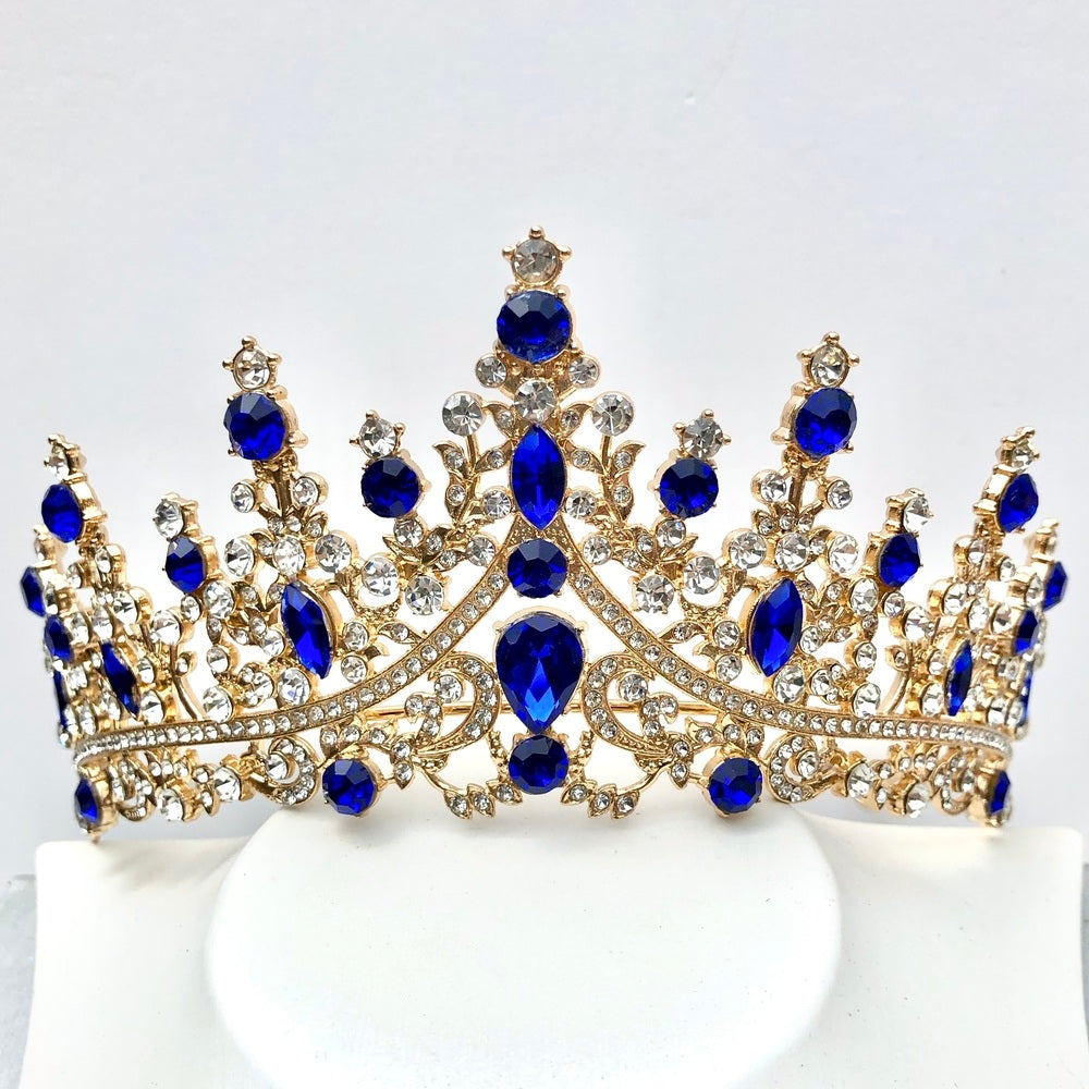 Wedding Hair Accessories - Blue Crystal Bridal Tiara - Available in Silver and Gold