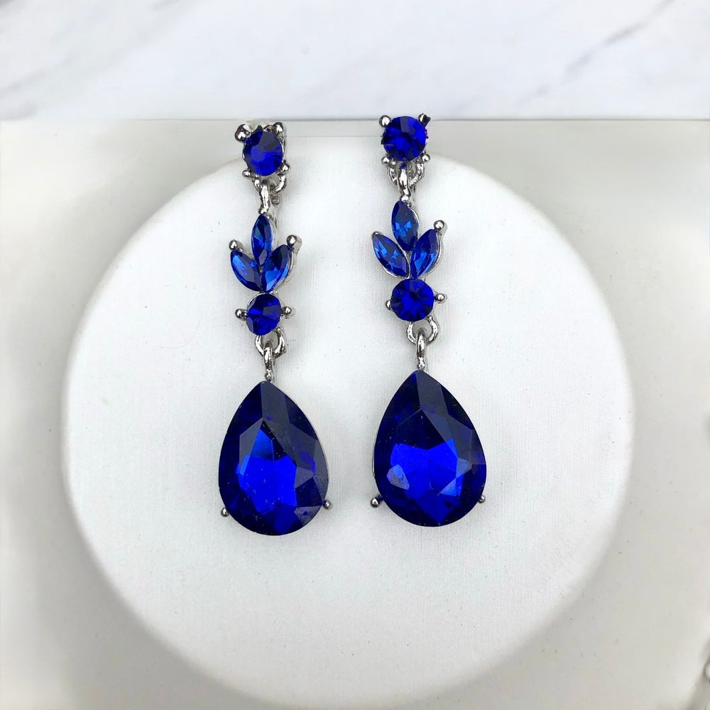 Wedding Jewelry and Accessories - Blue Crystal 4-Piece Bridal Jewelry Set With Tiara - Available in Silver and Gold