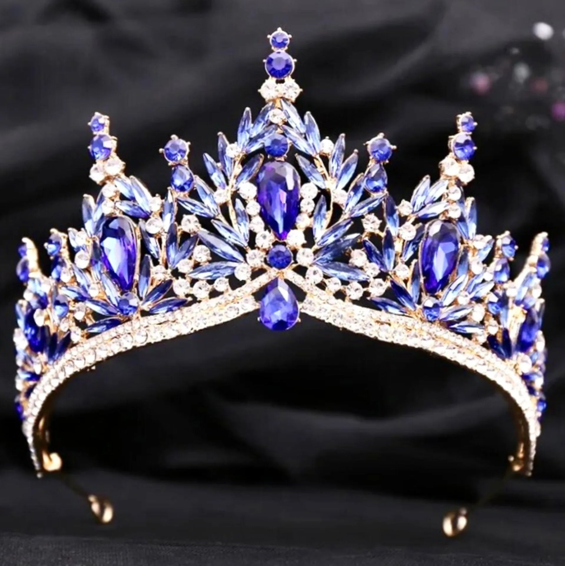 Manohla Crystal Wedding Tiara – Multi-color Bridal Crown 