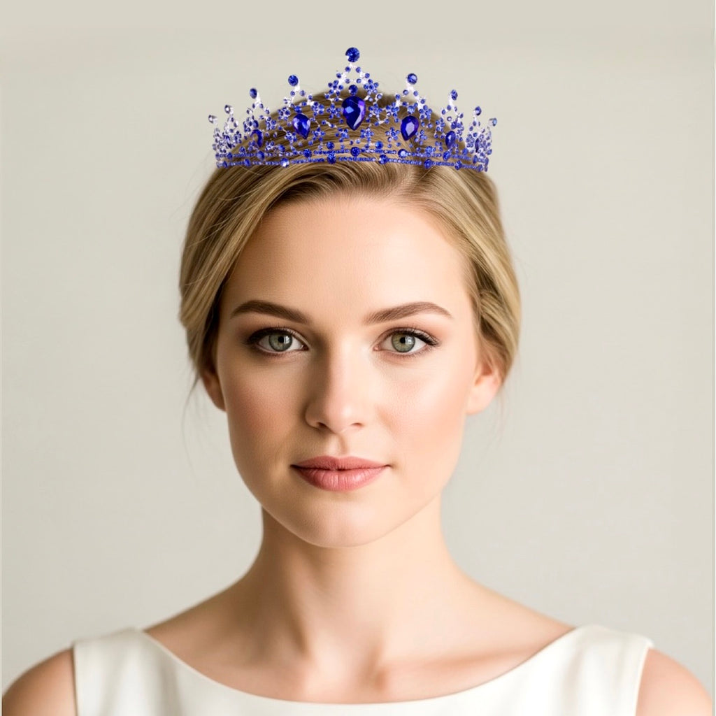 Wedding Hair Accessories - Blue Crystal Bridal Tiara
