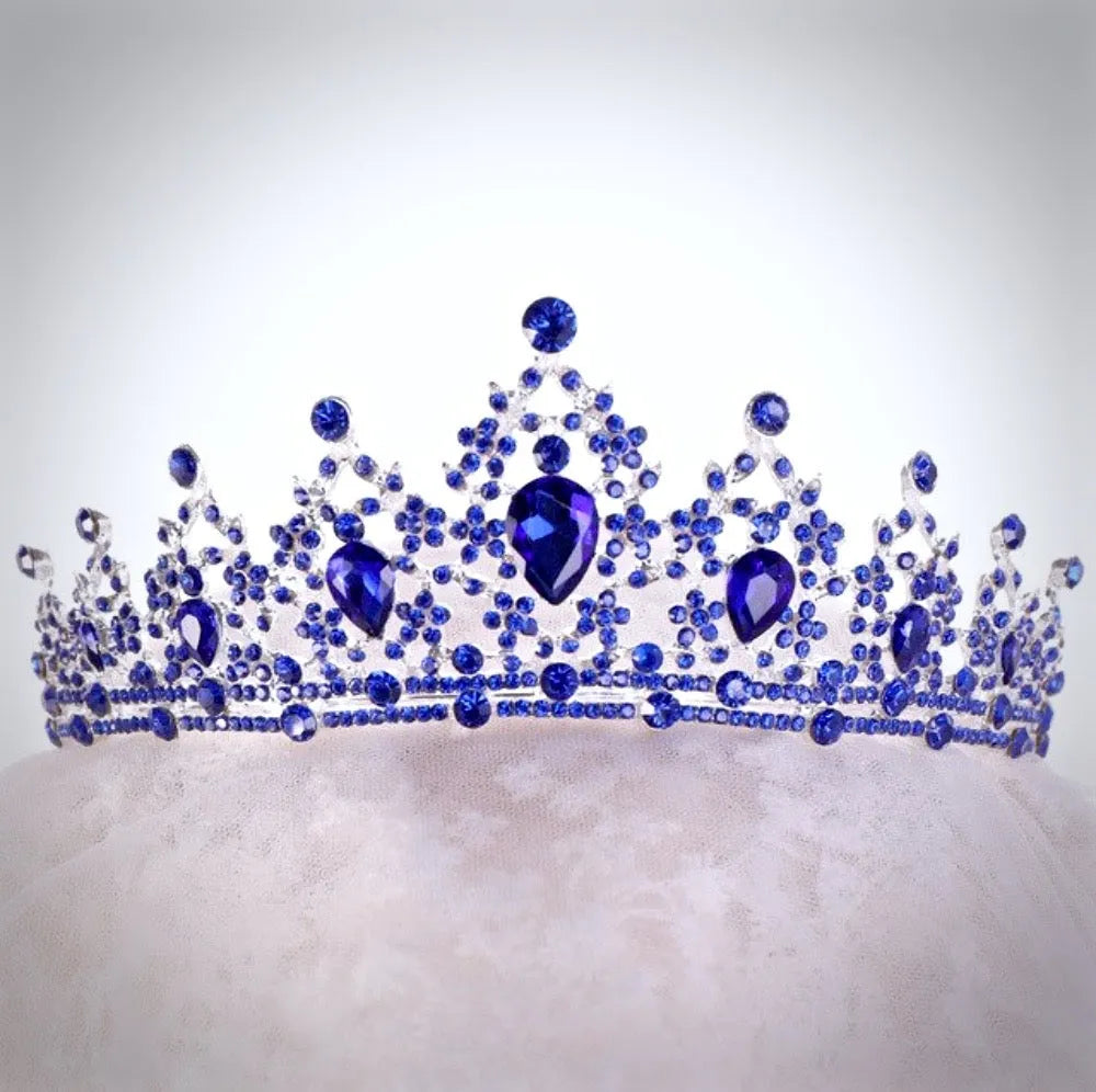 Wedding Hair Accessories - Blue Crystal Bridal Tiara | ADORA by Simona