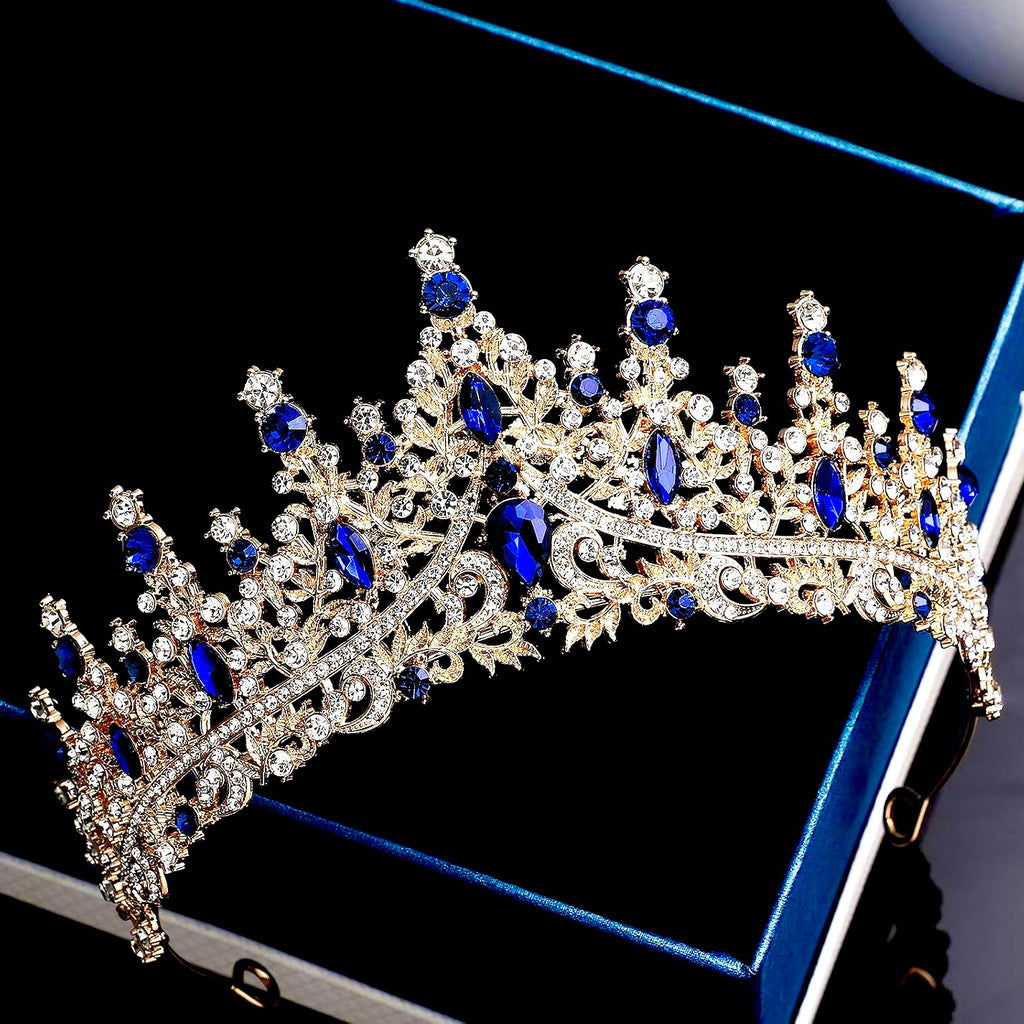 Rosamund - Blue Crystal Bridal Tiara - available in Silver and Gold